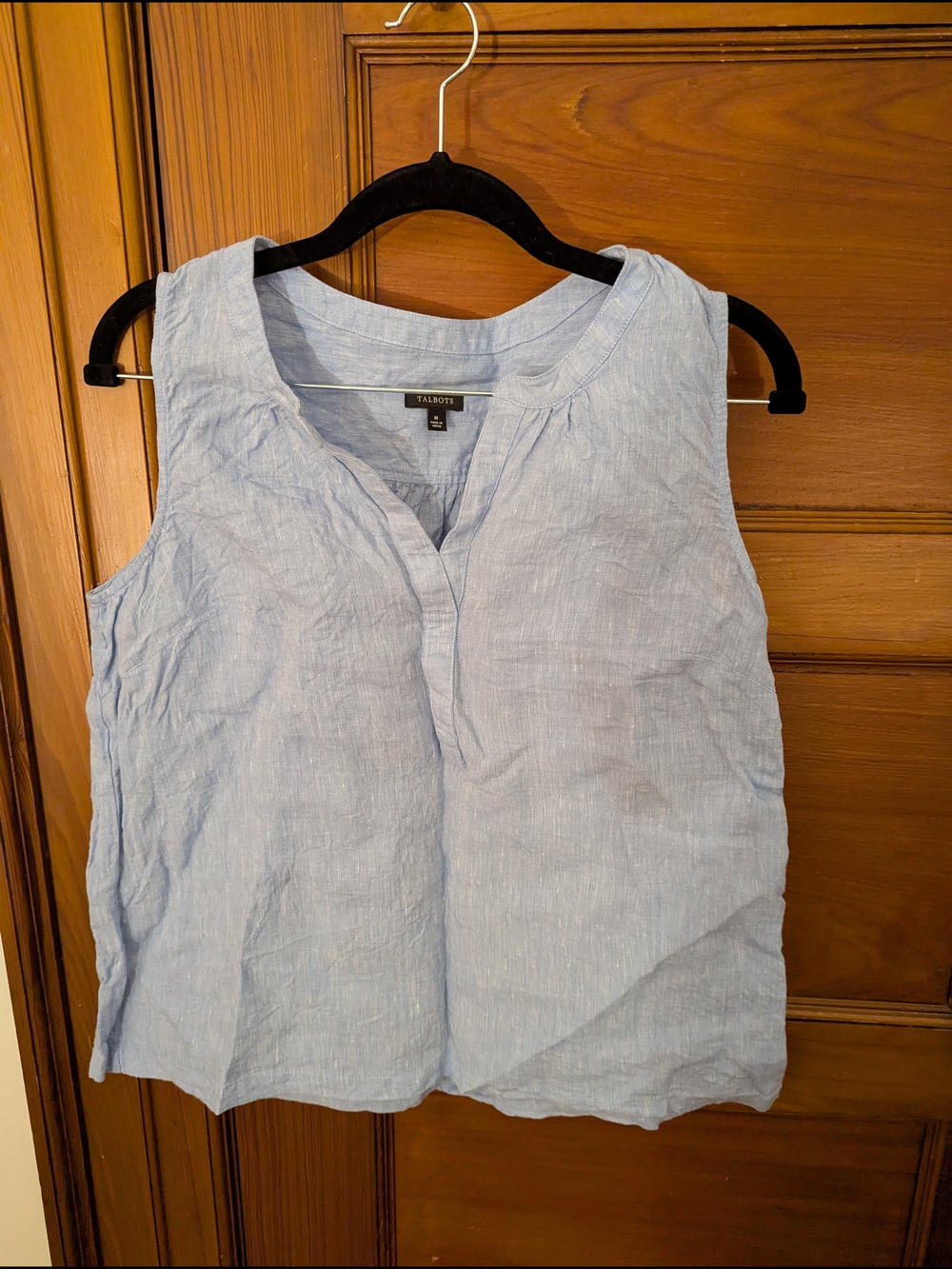 Talbots Light Blue Linen Blouse